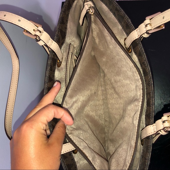 Michael Kors MK patterned brown bag - Picture 9 of 11